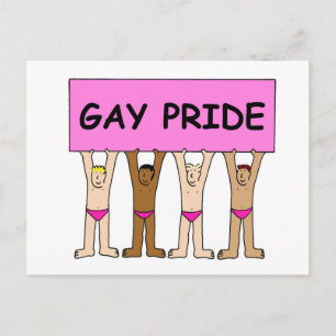 Gay pride Manar i Rosa underbyxor Vykort