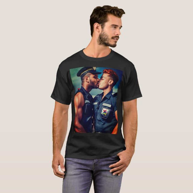 Gay pride Manar-shirt T Shirt (Hel framsida)