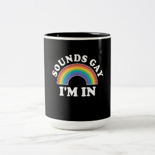 Gay pride Manar Women HBT Rainbow Ljud Gay Två-Tonad Mugg