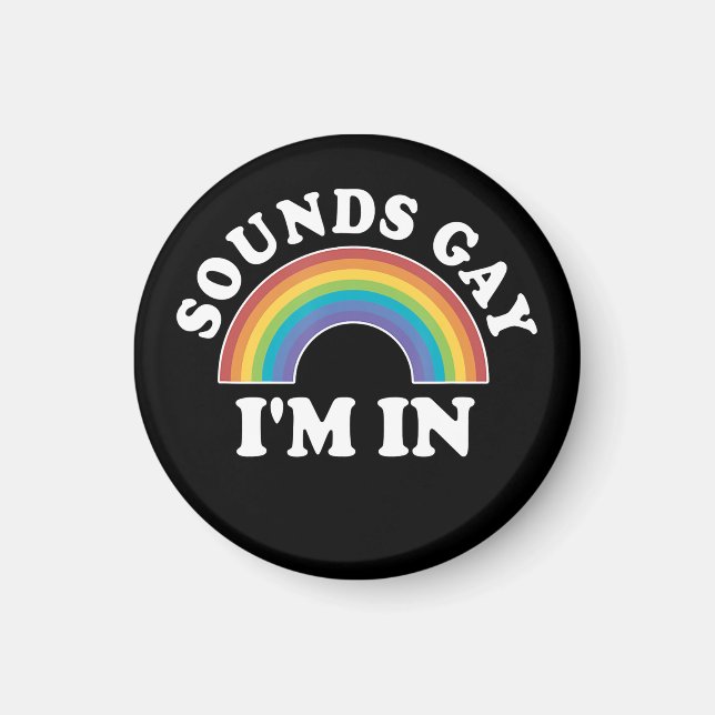 Gay pride Manar Women LGBT Rainbow Ljud Gay II in Magnet (Framsidan)