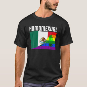 Gay pride Mexikanska rabun Flagga Proud Homosexual T Shirt