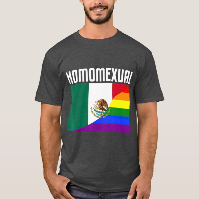 Gay pride Mexikanskt regnbåge, Flagga, homosexuell T Shirt (Framsida)