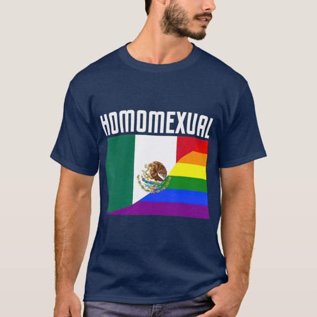 Gay pride Mexikanskt regnbåge, Flagga, homosexuell T Shirt (Framsida)