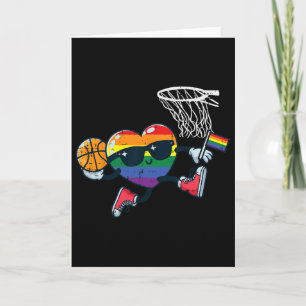 Gay Pride Month Sketll Hjärta Lgbtq Ally Regnbåge Kort