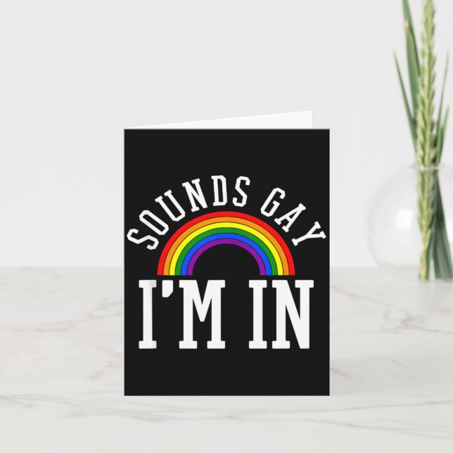Gay Pride Month Sounds Gay Rainbow Funny Quote Gif Kort (Framsida)