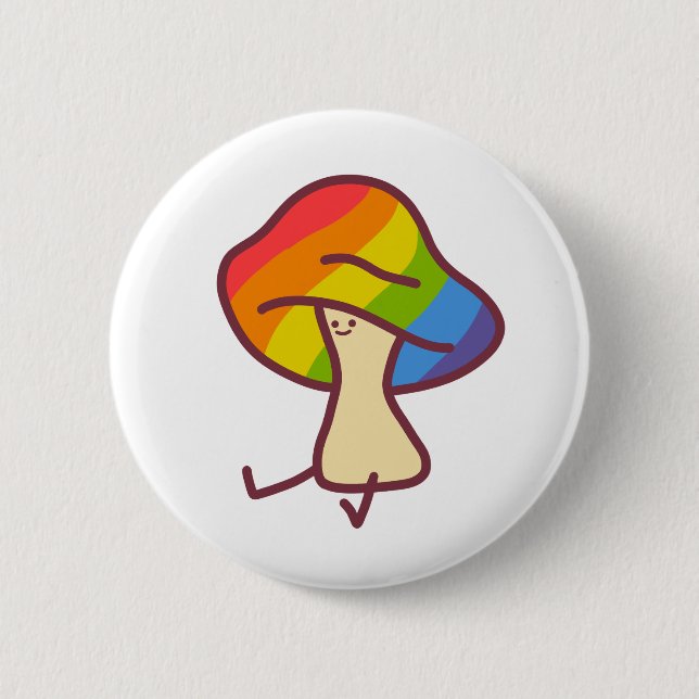 Gay Pride Mushroom Pin Knapp (Framsida)