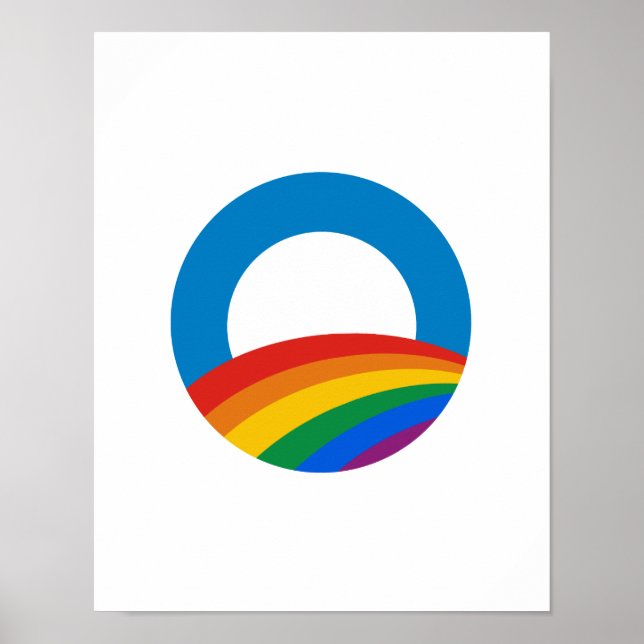 Gay pride Obama T-shirt Poster (Framsidan)