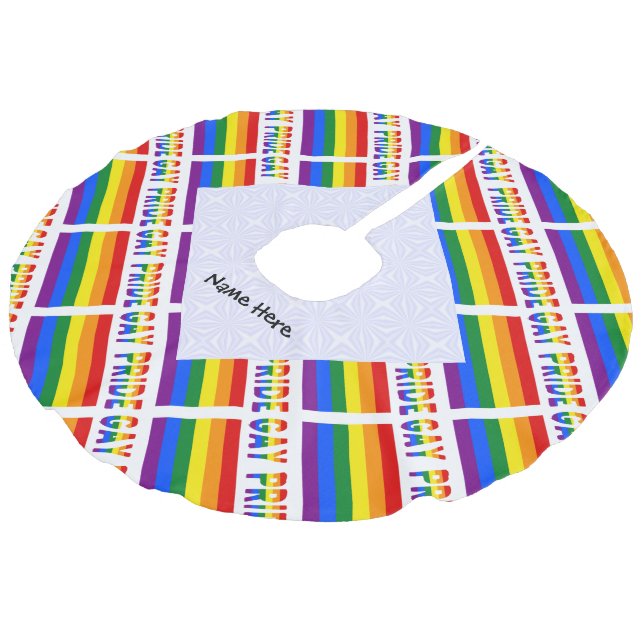 Gay Pride och regnbågsflagga personlig kakel  Julgransmatta Fusklinne (Vinklad)