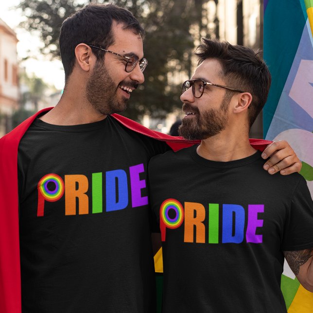 Gay pride Parad Enkelt fet regnbåge Brev Tee Shirt (Skapare uppladdad)
