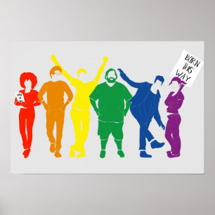 Gay pride Parad Rainbow Färgad People Poster