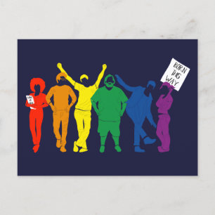 Gay pride Parad Rainbow Färgad People Vykort