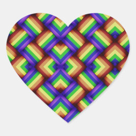 Gay pride Party Mönster Heart Hjärtformat Klistermärke