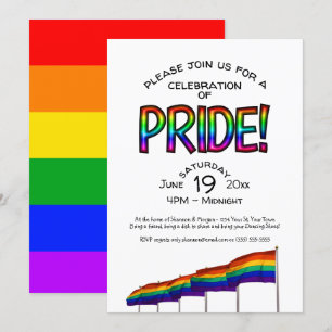 Gay pride Party Pridefest Firande Rainbow Flagga Inbjudningar