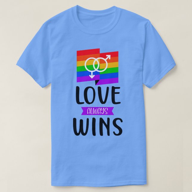 Gay pride Påstående Kärlek vinner hbt-hbt som säge T Shirt (Design framsida)