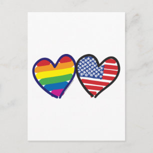 Gay Pride Patriotisk USA Vykort