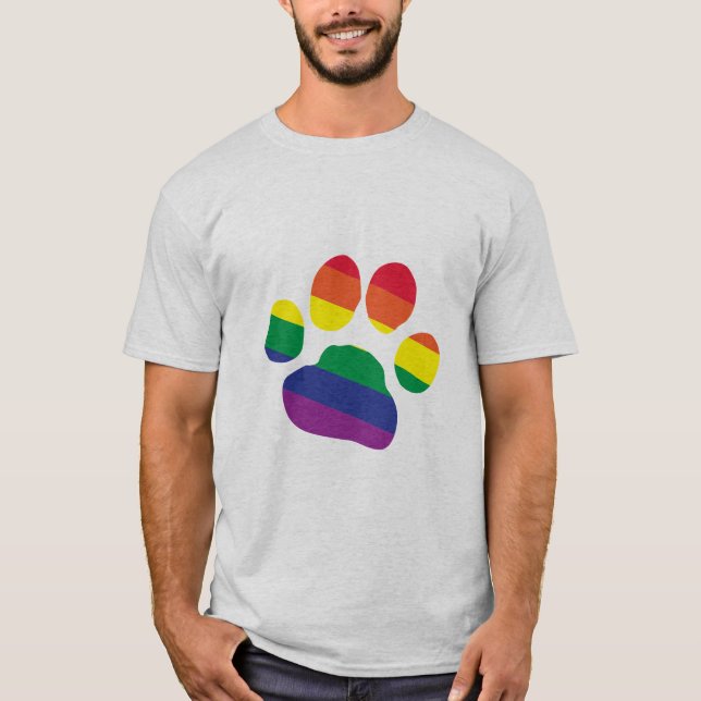 Gay pride Paw-utskrift T Shirt (Framsida)
