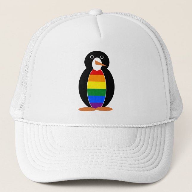 gay pride Penguin - HBT Penguin Truckerkeps (Framsida)