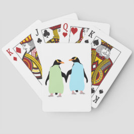 Gay pride Penguins Holding Händer Kortlek