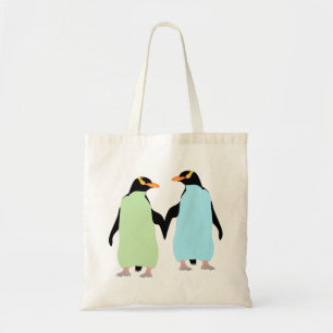 Gay pride Penguins Holding Händer Tygkasse
