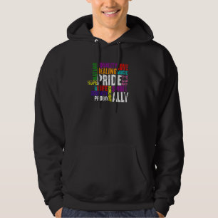 Gay pride Proud Ally Equality Kärlek Lgbt Gay Lesb Hoodie