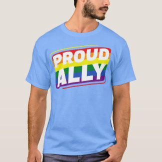 Gay pride Proud Ally LGBT Lesbisk Rainbow Flagga T Shirt