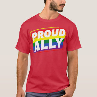 Gay pride Proud Ally LGBT Lesbisk Rainbow Flagga T Shirt