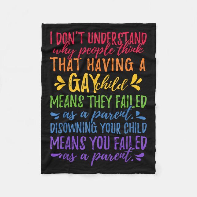 Gay Pride - Proud Parent Mom Dad Parenting Quote  Fleecefilt (Framsidan)