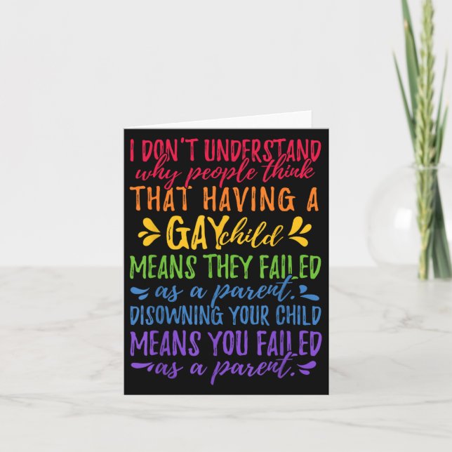 Gay Pride - Proud Parent Mom Dad Parenting Quote  Kort (Framsida)