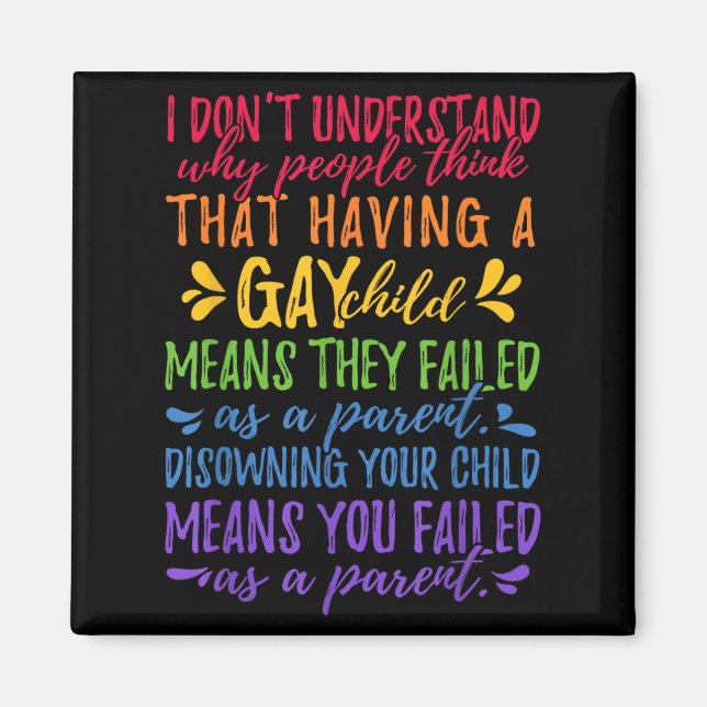 Gay Pride - Proud Parent Mom Dad Parenting Quote  Magnet (Framsidan)