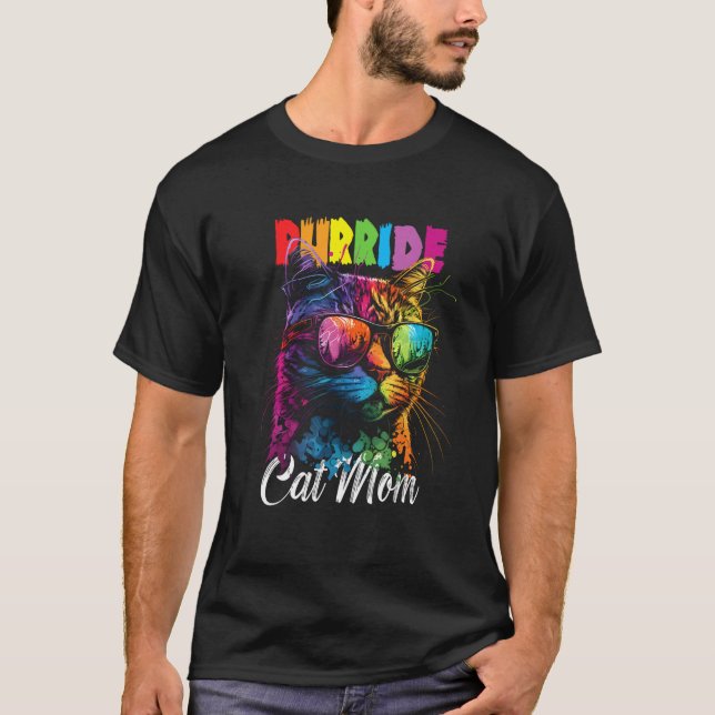 Gay Pride Purride Cat Mother LGBT Pride Month Cute T Shirt (Framsida)