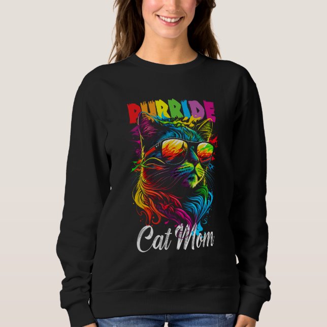 Gay Pride Purride Cat Mother LGBT Pride Month Cute T Shirt (Framsida)