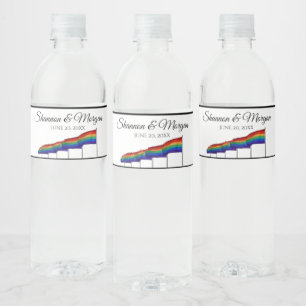 Gay pride Rainbow Bröllop Vattenflaska Labels Etikett