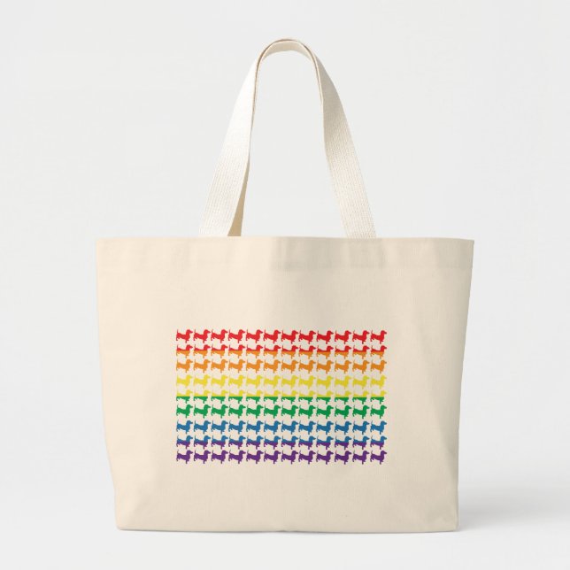 Gay pride Rainbow Dachshunds Jumbo Tygkasse (Framsidan)