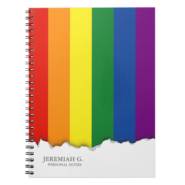 Gay pride Rainbow Flagga Anteckningsbok Med Spiral (Framsidan)