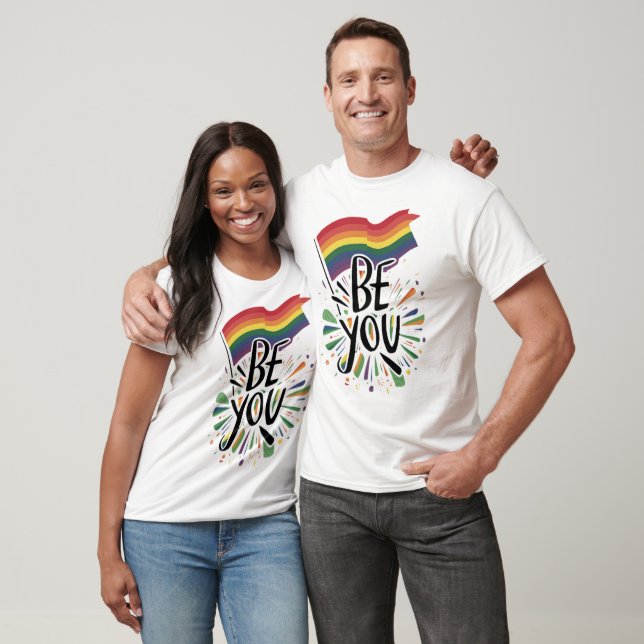 Gay pride Rainbow Flagga be dig T Shirt (Unisex)