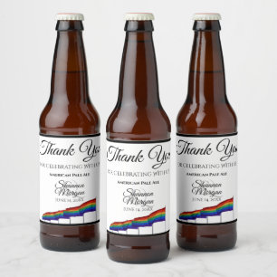 Gay pride Rainbow Flagga Bröllop Beer Flaska-etike Ölflaska Etikett
