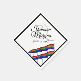 Gay pride Rainbow Flagga Bröllop Napkins Pappersservett