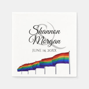 Gay pride Rainbow Flagga Bröllop Napkins Pappersservett