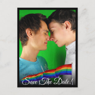 Gay pride Rainbow Flagga Bröllop spara datum-kort Helg Vykort