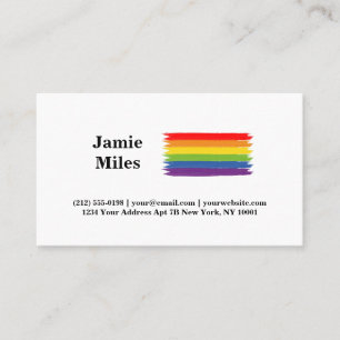 Gay pride Rainbow Flagga Brush Stil minimalist Visitkort