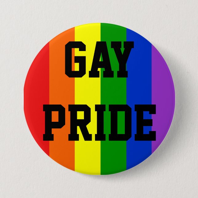 Gay pride Rainbow Flagga Button Round Knapp (Framsida)