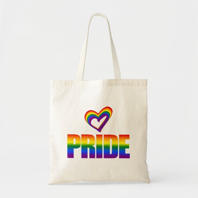Gay pride Rainbow Flagga Heart HGBT Equality Kärle Tygkasse (Framsidan)