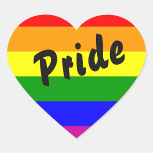 Gay pride Rainbow Flagga Heart Hjärtformat Klistermärke