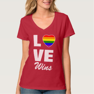 Gay pride Rainbow Flagga Heart Kärlek Wins T-Shirt