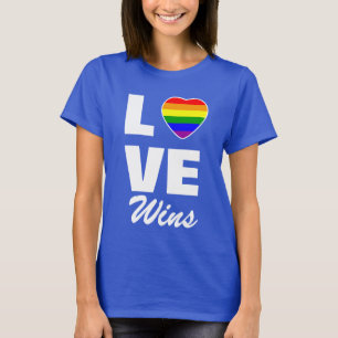 Gay pride Rainbow Flagga Heart Kärlek Wins T-Shirt