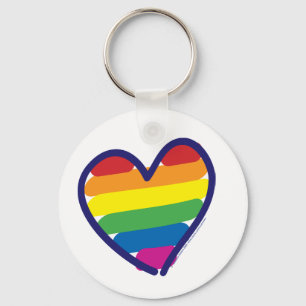 Gay pride Rainbow Flagga Heart Nyckelring