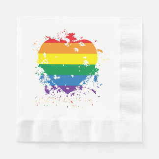 Gay pride Rainbow Flagga Heart Pappersservett