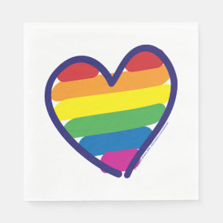 Gay pride Rainbow Flagga Heart Pappersservett