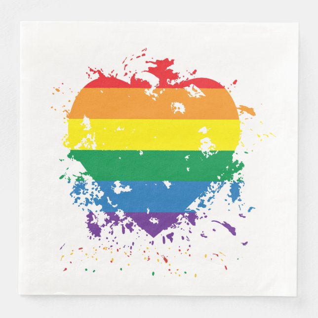 Gay pride Rainbow Flagga Hearts Pappersservett (Framsida)