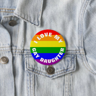 Gay pride Rainbow flagga I kärlek My Gay DDoDotter Knapp